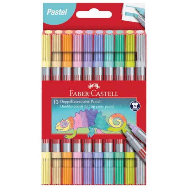 FLOMASTER ŠKOLSKI  10BOJA OBOSTRANI PASTEL FABER CASTELL 151112 BLISTER * DO ISTEKA ZALIHA