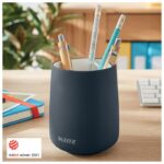 ČAŠA ZA OLOVKE KERAMIČKA OKRUGLA FI-8,5XH10,8 CM COSY LEITZ 53290089 SIVA - Image 2