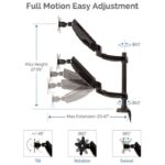 DRŽAČ ZA MONITOR DVOSTRUKI OKOMITI PLATINUM FELLOWES 8043401 CRNI - Image 4