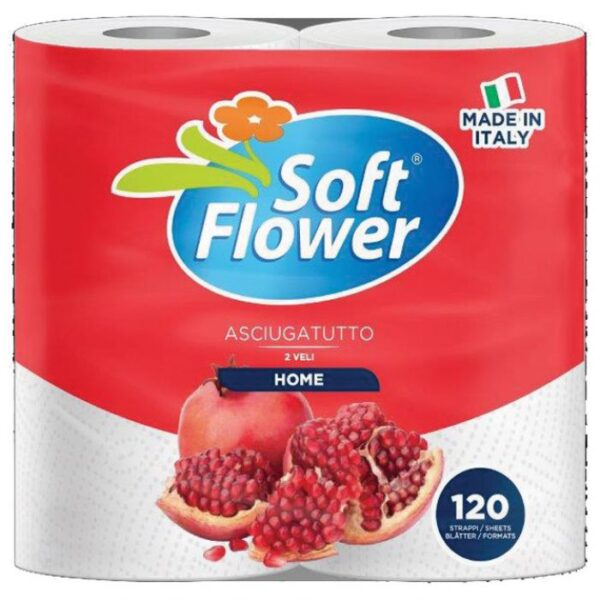 RUČNIK PAPIRNATI JASTUČNI 23 CM DVOSLOJNI PK2 SOFT FLOWER CARTINDUSTRIA VENETA BIJELI