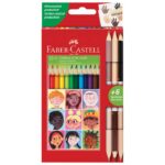 BOJE DRVENE  12BOJA TROKUTASTE PLUS 3BOJE DRVENE OBOSTRANE SKIN FABER CASTELL 511514 BLISTER