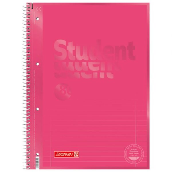 BLOK KOLEGIJ A4 CRTE  80L PERFORACIJA PLUS 4RUPE COLOR CODE BRUNNEN 10-67927 125 ROZA