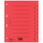 PREGRADA KARTONSKA A4 250G PK100 DONAU 8610001-04 CRVENA