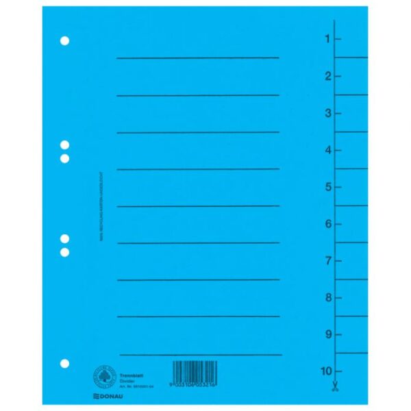 PREGRADA KARTONSKA A4 250G PK100 DONAU 8610001-10 PLAVA