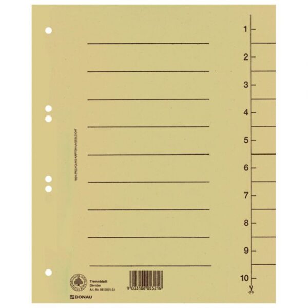 PREGRADA KARTONSKA A4 250G PK100 DONAU 8610001-25 KREM