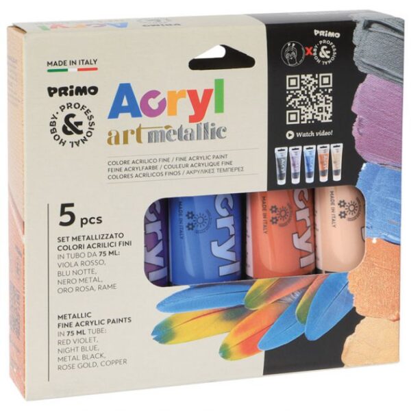 BOJA AKRILNA  75ML PVC TUBA 5BOJA PRIMO 4213TATM5MET