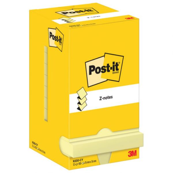 BLOK SAMOLJEPLJIV &QUOT;Z&QUOT; 76X76 MM 12X100L POST-IT 3M.R330 ŽUTI