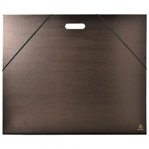 MAPA KARTONSKA LAKIRANA SA GUMICOM I INTEGRIRANOM RUČKOM 59X72 CM(B2) EXACOMPTA 548900E CRNA