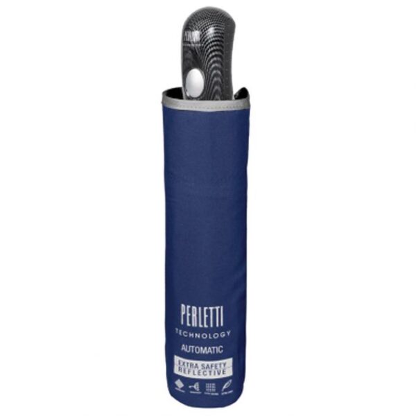 KIŠOBRAN AUTOMATIK SKLOPIVI S PLAST.DRŠKOM TECHNOLOGY PERLETTI 21767 PLAVI/REFLEKTIRAJUĆI RUB * DO ISTEKA ZALIHA