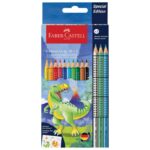 BOJE DRVENE  10 BOJA GRIP 2001  PLUS  3 BOJE DRVENE METALIC DINO FABER CASTELL 201545 BLISTER