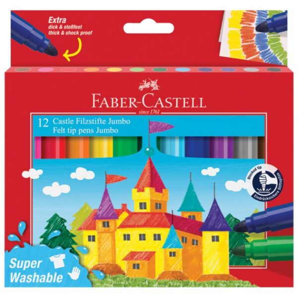 FLOMASTER ŠKOLSKI  12BOJA JUMBO KRATKI FABER CASTELL 154311 BLISTER