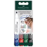 MARKER ZA BIJELU PLOČU 1,5-3 MM W20/4BOJE FABER CASTELL 253942 BLISTER