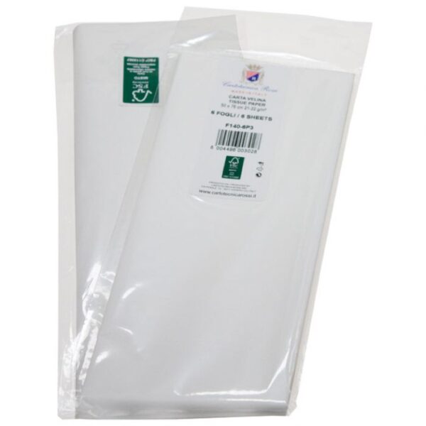 PAPIR UKRASNI TISSUE 50X76 CM PK6 CARTOTECNICA ROSSI F140 BIJELI BLISTER