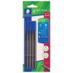 FLOMASTER FINELINER 0,3 MM PK3 PLUS 1 GRATIS RECIKLIRANI TRIPLUS STAEDTLER 334 R-3BK4 PLAVI * DO ISTEKA ZALIHA
