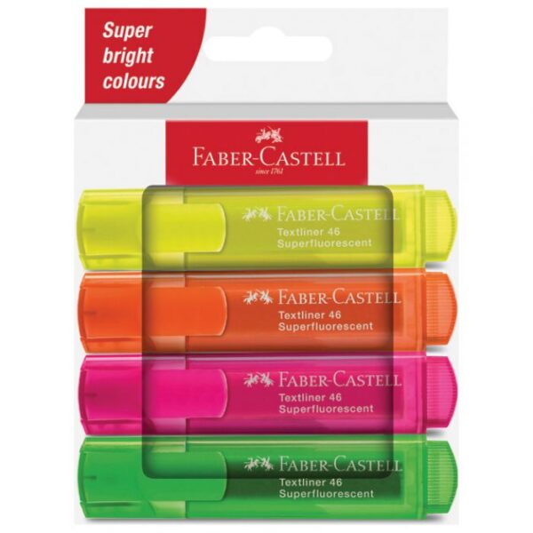 SIGNIR 1-5 MM 46 SUPERFLUORESCENT KART.KUTIJA FABER CASTELL 254644/4BOJE BLISTER