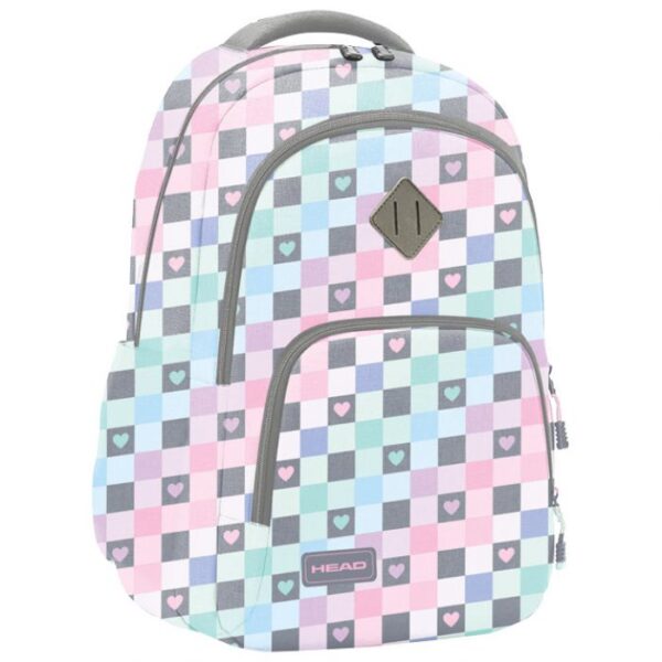 RUKSAK ŠKOLSKI-NOTEBOOK ANATOMSKI CHECKERED HEARTS HEAD 502024107