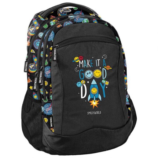 RUKSAK ŠKOLSKI ANATOMSKI SMILEY BEUNIQ SM24LH-2808 CRNI