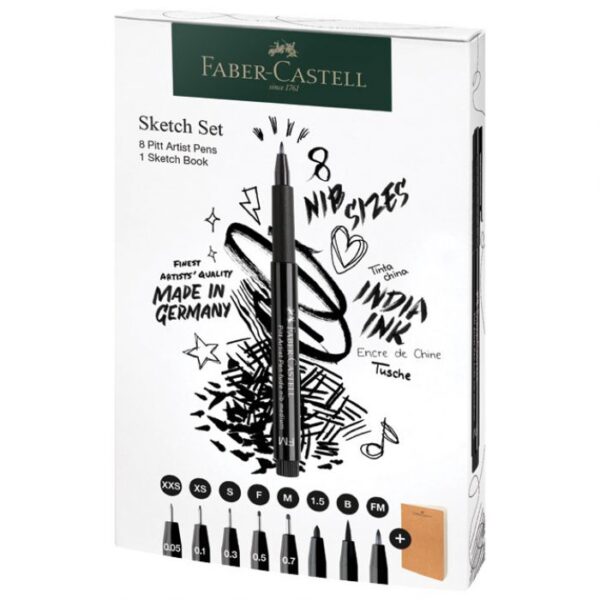 SET PITT ARTIST PEN PLUS SKETCHBOOK PK9 FABER CASTELL 267102