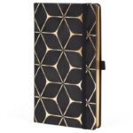 NOTES 13X21 CM CRTE 96L S GUMICOM CASTELLI GOLD FLOWER CRNO/ZLATNI