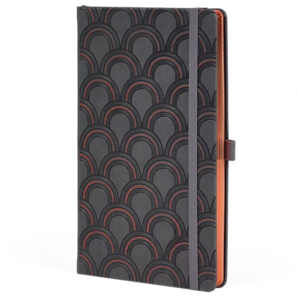 NOTES 13X21 CM CRTE 96L S GUMICOM CASTELLI COPPER ART DECO ANTRACIT/BAKRENI