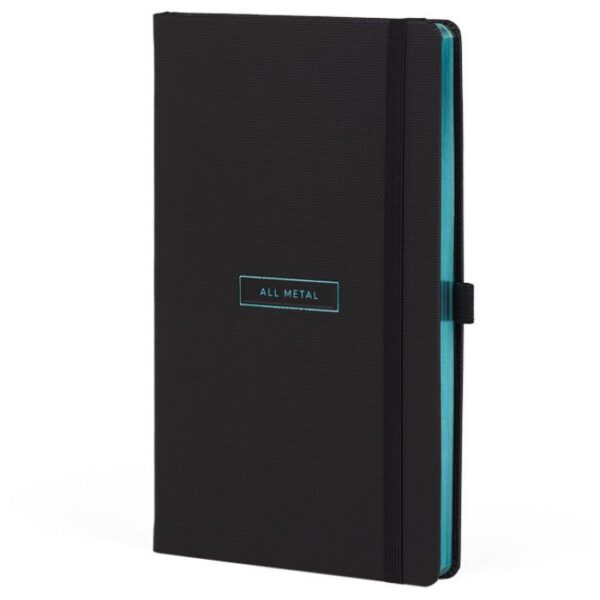 NOTES 13X21 CM CRTE 96L S GUMICOM CASTELLI ALL METAL TIFFANY CRNO/TIRKIZNI