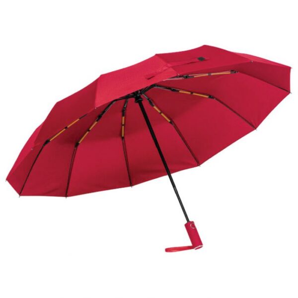 KIŠOBRAN RUČNI SKLOPIVI AUTOMATIK S GUMENOM DRŠKOM OMAHA CRVENI