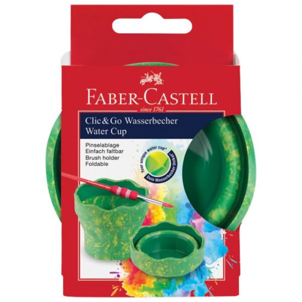 ČAŠA ZA TEMPERE CLIC&AMP;GO FABER CASTELL 181528 ZELENA BLISTER