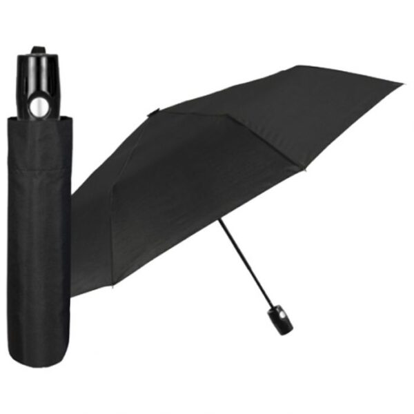 KIŠOBRAN AUTOMATIK SKLOPIVI S GUM.DRŠKOM PROMO PERLETTI 96007-01 CRNI