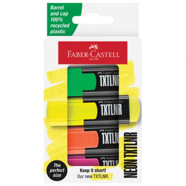 SIGNIR 1-5 MM MINI TXTLNR SUPERFLORESCENT KART.KUTIJA FABER CASTELL 154204/4BOJE BLISTER