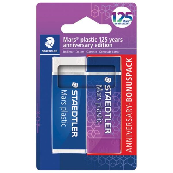 GUMICA MARS PLASTIC 125 YEARS PK2 STAEDTLER 52650MABK2 BLISTER