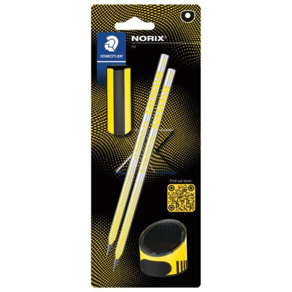 OLOVKA GRAFITNA HB NORIX PK2 PLUS GUMICA PLUS ŠILJILO STAEDTLER 181 SBK2-1 ŽUTA BLISTER