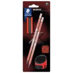 OLOVKA GRAFITNA HB NORIX PK2 PLUS GUMICA PLUS ŠILJILO STAEDTLER 181 SBK2-2 CRVENA BLISTER