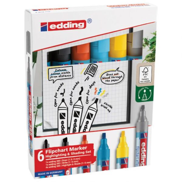 SET MARKER FLIPCHART EFFECT ZA SIGNIRANJE I SJENČANJE PK6 EDDING