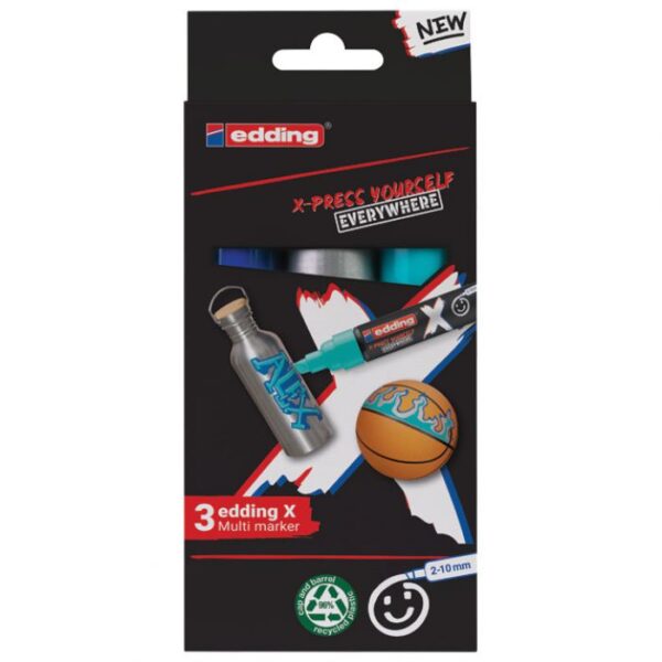 SET X MARKER 2-10 MM OCEAN PK3 EDDING 6900