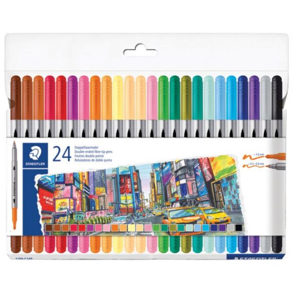 FLOMASTER 24BOJA (20 PLUS 4) OBOSTRANI S 2 VRHA DESIGN JOURNEY STAEDTLER 3200 C24P BLISTER