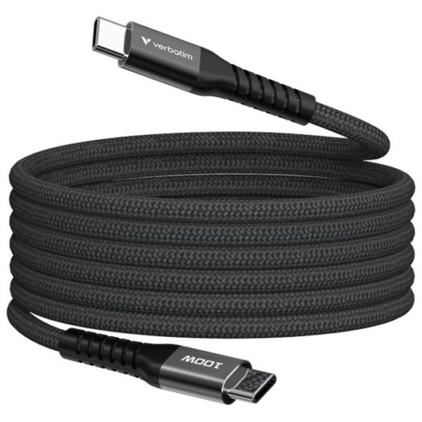 KABEL MAGNETSKI USB-C NA USB-C 100W 120 CM VERBATIM 31863 CRNI