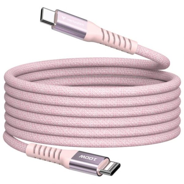 KABEL MAGNETSKI USB-C NA USB-C 100W 120 CM VERBATIM 31857 ROZI