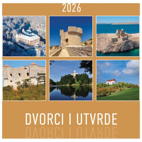 KALENDAR &QUOT;DVORCI I UTVRDE 2026&QUOT; 13 LISTOVA, SPIRALA
