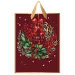 VREĆICE UKRASNE 26,5X33X13CM NOVOGODIŠNJE BURGUNDY INTERDRUK