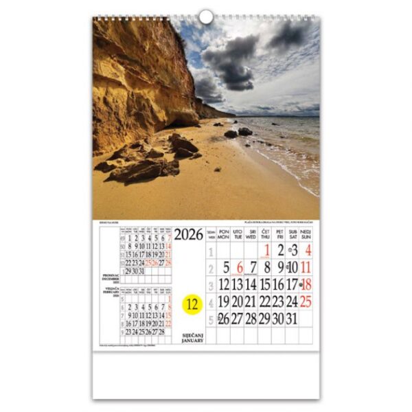 KALENDAR &QUOT;IDEMO NA MORE&QUOT; S ROTACIJSKIM KRUGOM, SPIRALA, NIKOPROM