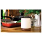 POSUDA TERMO MOLU PORTO CERVO 3983 METALNA S DRVENIM PODNOŽJEM 400ML BIJELA - Image 4