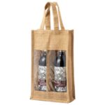 VREĆICE ZA 2 VINSKE BOCE JUTA 20X34.5X10CM MAKITO 3481S DVA PROZORČIĆA - Image 2