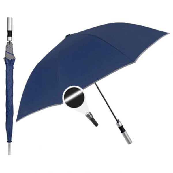 KIŠOBRAN AUTOMATIK S PLASTIČNOM DRŠKOM PROMO WALKING PERLETTI 96014-02 PLAVI-REFLEKT.RUB