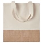 VREĆICE ZA KUPOVINU PLATNENA SA JUTOM 38X42 CM-DUGE RUČKE NATUR-BEŽ