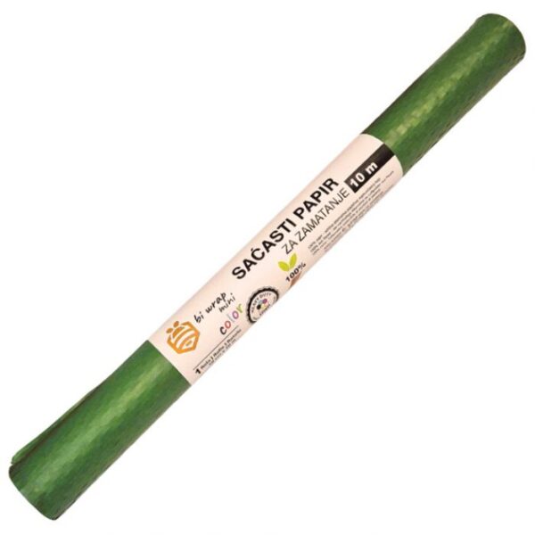 PAPIR OMOTNI SAĆASTI ROLA 80G 50CMX10M &QUOT;BI WRAP MINI&QUOT; TAMNOZELENI