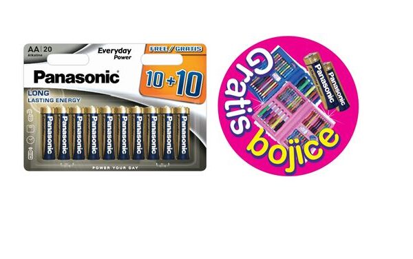 PANASONIC baterije LR6EPS/20BW 10+10F + kreativni set za bojanje plavi