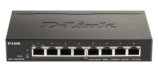 D-Link switch web upravljivi PoE, DGS-1100-08PV2