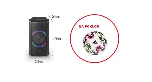 PANASONIC bežični zvučnik SC-TMAX5EG-K + ADIDAS lopta