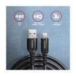 CC USB CM 2.0 <> USB AM, 1,0 m, Crna, HQ, BUCM-AM10AB, AXA