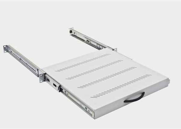 Izvlačiva polica 19"/1U, 450mm, svijetlo siva